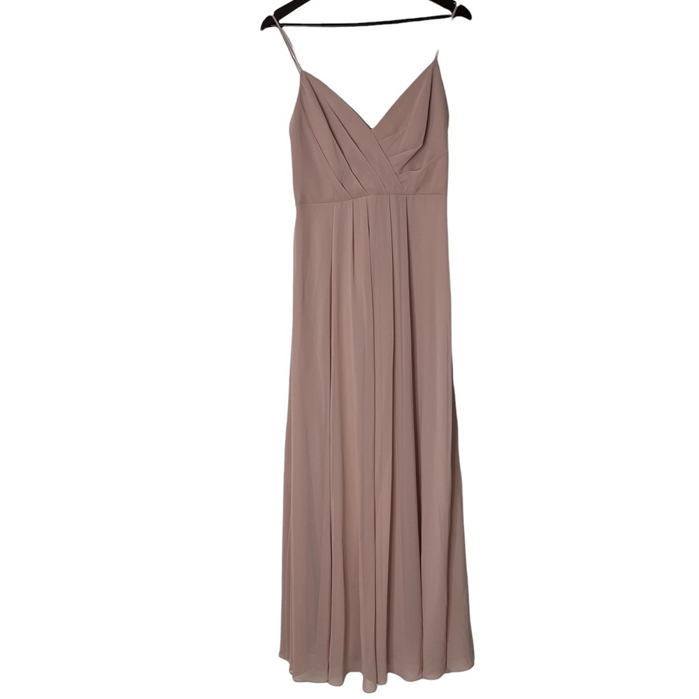 NWT Bill Levkoff Blush Sleeveless VNeck Front Pleated Formal Prom Gown Dress 10